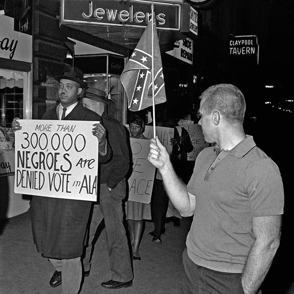 voting protest and white guy